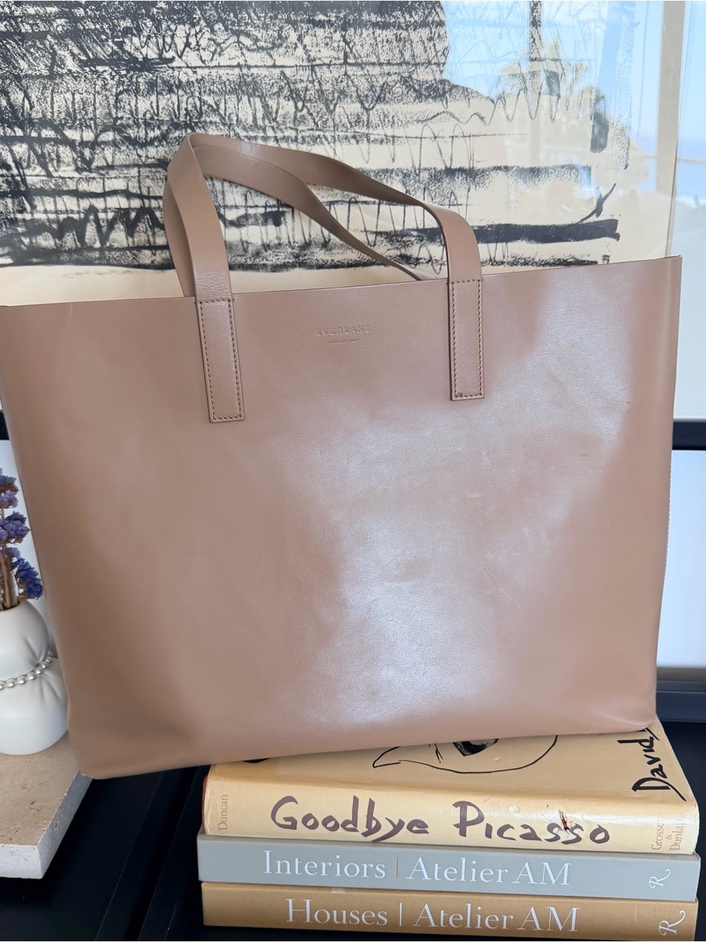 Everlane Beige Leather Tote